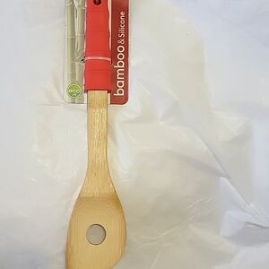 🍎 Nwt Bamboo & Silicone Slotted Spatula Eco Life